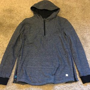Dark Gray Half-Zip Cuffed Hoodie